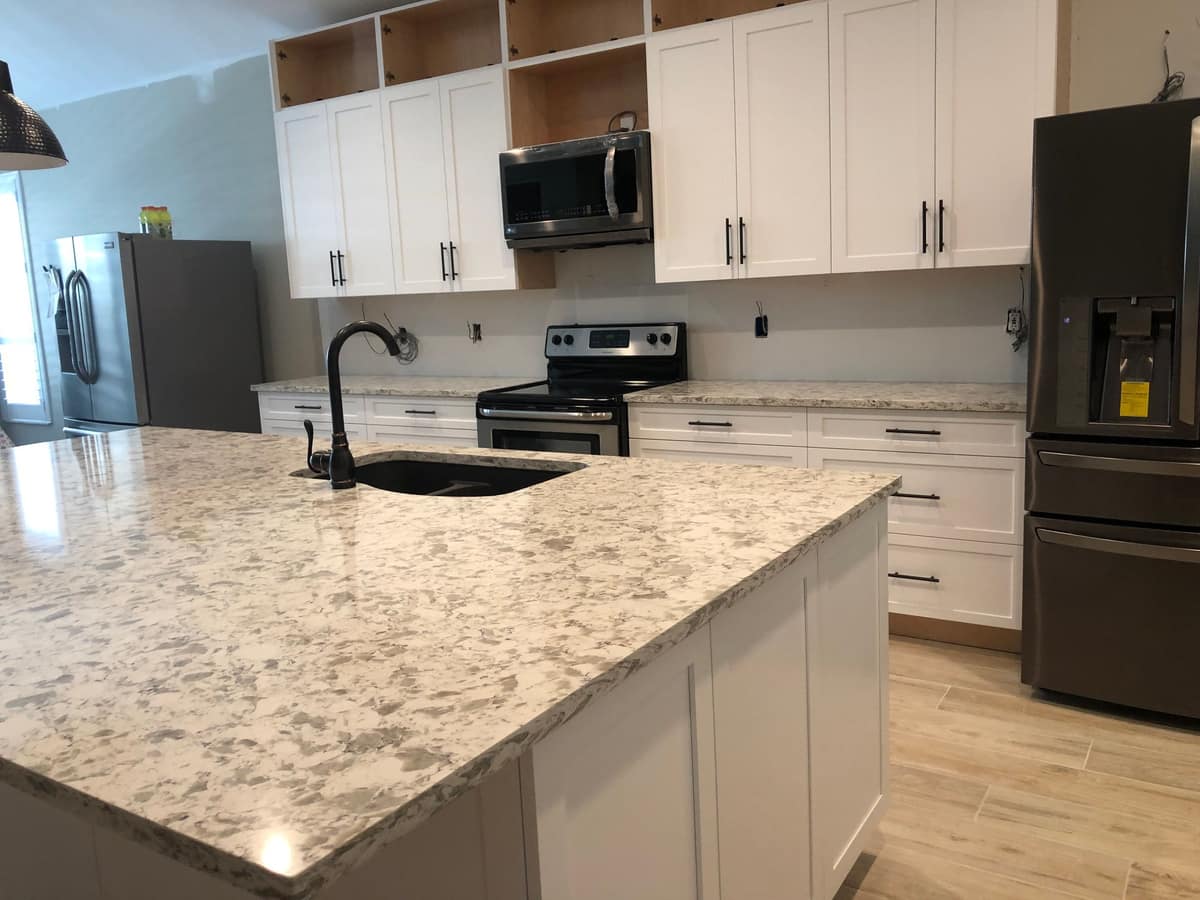 Quartz kitchen countertops installed by J & L Kitchen Counters